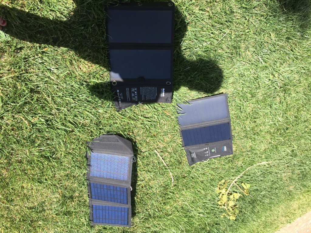 portable solar charger - testing charge interruption recovery with the 10w-15w panels using a...