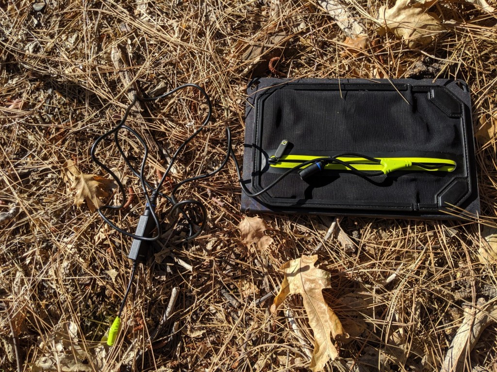 portable solar charger - the miles of extra cord that comes with the goal zero nomad 14.